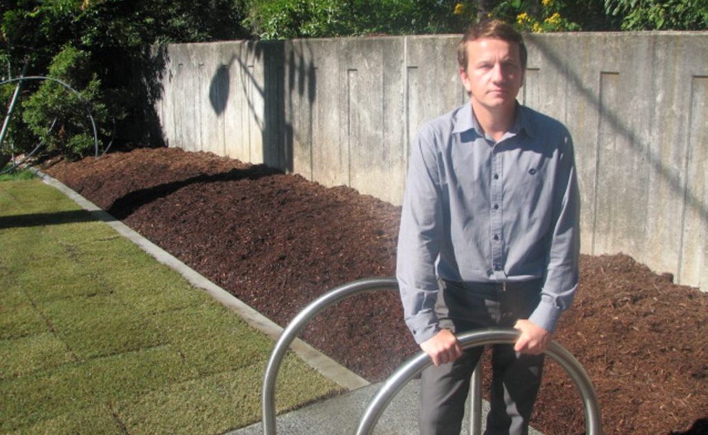 Tweed Shire Council Landscape Architect Ian Bentley in front of a garden from which five Lillypilly trees were stolen. Tweed Shire Council Landscape Architect Ian Bentley in front of a garden from which five Lillypilly trees were stolen.